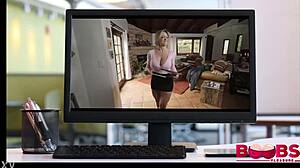 stepson pounds my huge tits in titty fuck frenzy