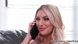 ebony curly teen scarlit scandal shares max fills' huge cock with busty blonde kayley gunner in wild threesome