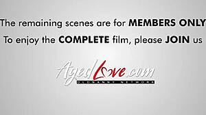 Sxtasy strips teasingly in front of Big Johnny on Agedlove