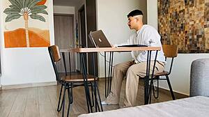 OMG CUTE GF SUCKS HUGE COCK WHILE I WORK!