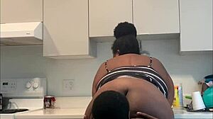 kitchen sex heats up with big cock pounding