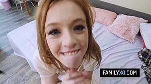 sexy redhead stepdaughter madi collins sucks cock pov