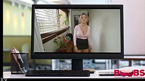 stepson pounds my huge tits in titty fuck frenzy