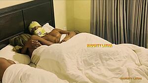 post-lecture threesome: roommates ravage slim ebony babe's wet pussy hard?