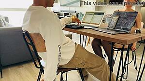 OMG CUTE GF SUCKS HUGE COCK WHILE I WORK!