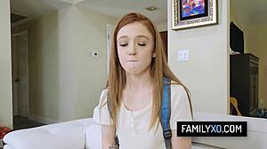 sexy redhead stepdaughter madi collins sucks cock pov