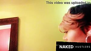 Short-haired ebony's bubble booty shakes wildly on thick latina dick!