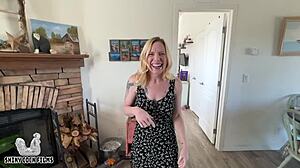 Best Friend's Stepmom Jane Cane Deepthroats Shiny Cock in Homemade Creampie