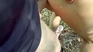 he drags her deep into forest as she milks every cum drop from cock