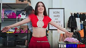 Young latina thief, wanna get fucked hard by the mall cop?