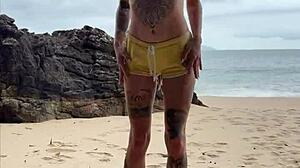 luna vitali spots bbc on empty beach n rides it raw like a naughty newbie