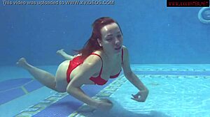 mia ferrari's big tits bounce in tight pool fuck