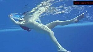 mia ferrari's big tits bounce in tight pool fuck