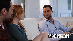 pervy stepdad trades redhead stepdaughter with social worker