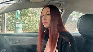 Italian Long Hair Milf Artemisia Loves Car Smoking Solo