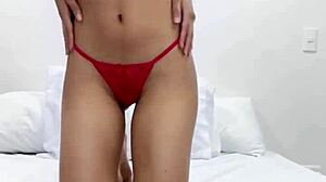 Christmas Teen Fucks Tight Pussy With Homemade Toy