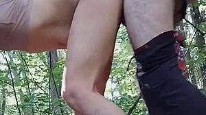 he drags her deep into forest as she milks every cum drop from cock
