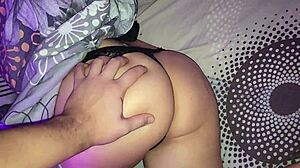 I sneak fuck my sleeping stepmom's natural tits pussy