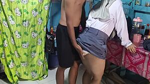 step sis cosplay student bent over fucked doggystyle after school