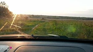 Blonde Bombshell Fucked Bent Over Taxi at Sunset