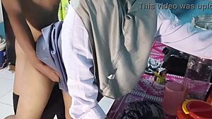 step sis cosplay student bent over fucked doggystyle after school