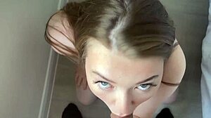 this british uni student pulls you in for a hot bedroom suck-off.