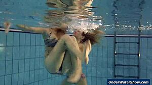 Horny Bikini Blondes Strip Tease Each Other Underwater