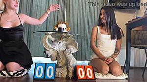 i watch two beauties race to drain his load dice game