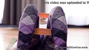 i love watching this shemale pound brunette babe post-workout yoga session