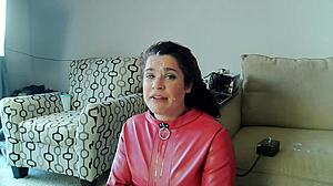 wife's throat locked to machine for epic sloppy bj...