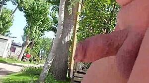 i risk a nude morning walk through crowded camping site flashing everything outdoors