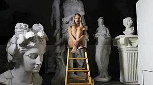 stunning blonde poses nude naturally