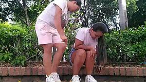 did you know my friend sells nudes touching shaved pussy outdoors?