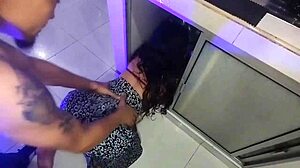 trapped latina culona lubed up fucked hard in closet