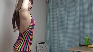 Mai Hoshikawa Strips Big Tits from String Bikini Yoga Workout