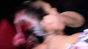 cuck lets stranger rip clothes and creampie juicy milf wife raw in gloryhole swing club