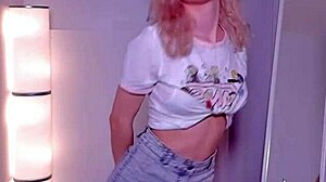hey blonde teen teases with hot webcam dance before masturbation fun
