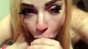 Louise Barlow sucks monster BBC balls deep swallows jizz POV