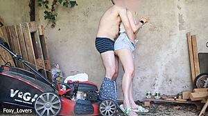 i couldn't resist the gardener while hubby fixed the mower nearby