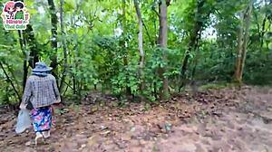 thai teen mushroom hunt ends in rough outdoor pussy fuck