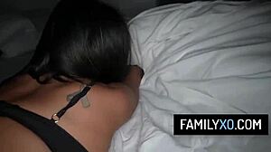 stepdad disciplines latina stepdaughter's throat with monster cock deepthroat pov.