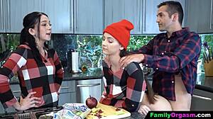 Stepdad Lures Stepdaughter For Sofa Cowgirl Ride?