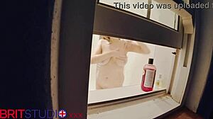 fuck, catch your chubby british neighbor flashing wet pussy in shower!