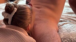 pure russian neighbor milf with natural tits rides my big cock cowgirl to orgasm in her apartment