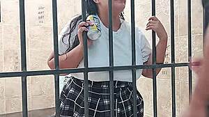 Curvy Colombian BBW Bride's Huge Ass and Tits Spanked in Jail Fuck