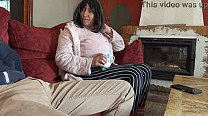 pregnant STEPMOM gropes virgin STEPson's COCK first time