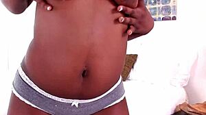 danielle ried's ebony lips swallow big white cock pov cum load