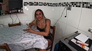 Sol Di Luna's Shaved Pussy Dripping Wet in Brazilian Bathroom Bareback Toy Play!