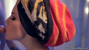 superficial beauty brunette deepthroats swallows facial cum