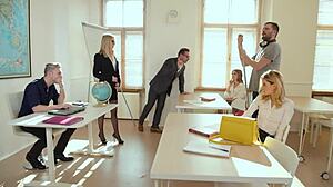 Classroom Orgy: Horny Teens Tiffany Tatum Double Penetration Ass To Mouth Cumshot Facial